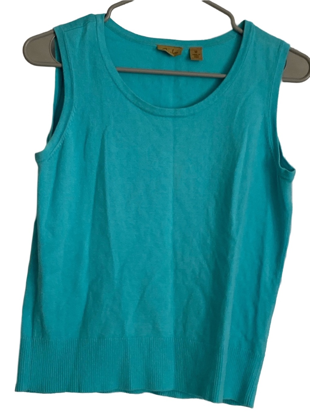 CASLON Women’s Turquoise Blue Sleeveless Cotton Nylon Spandex Tank Top